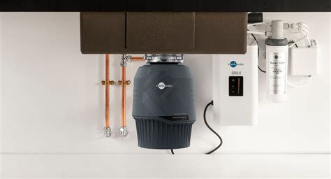 InSinkErator Evolution Plus 750 SR installato sottolavello accanto a un sistema di filtrazione dell'acqua